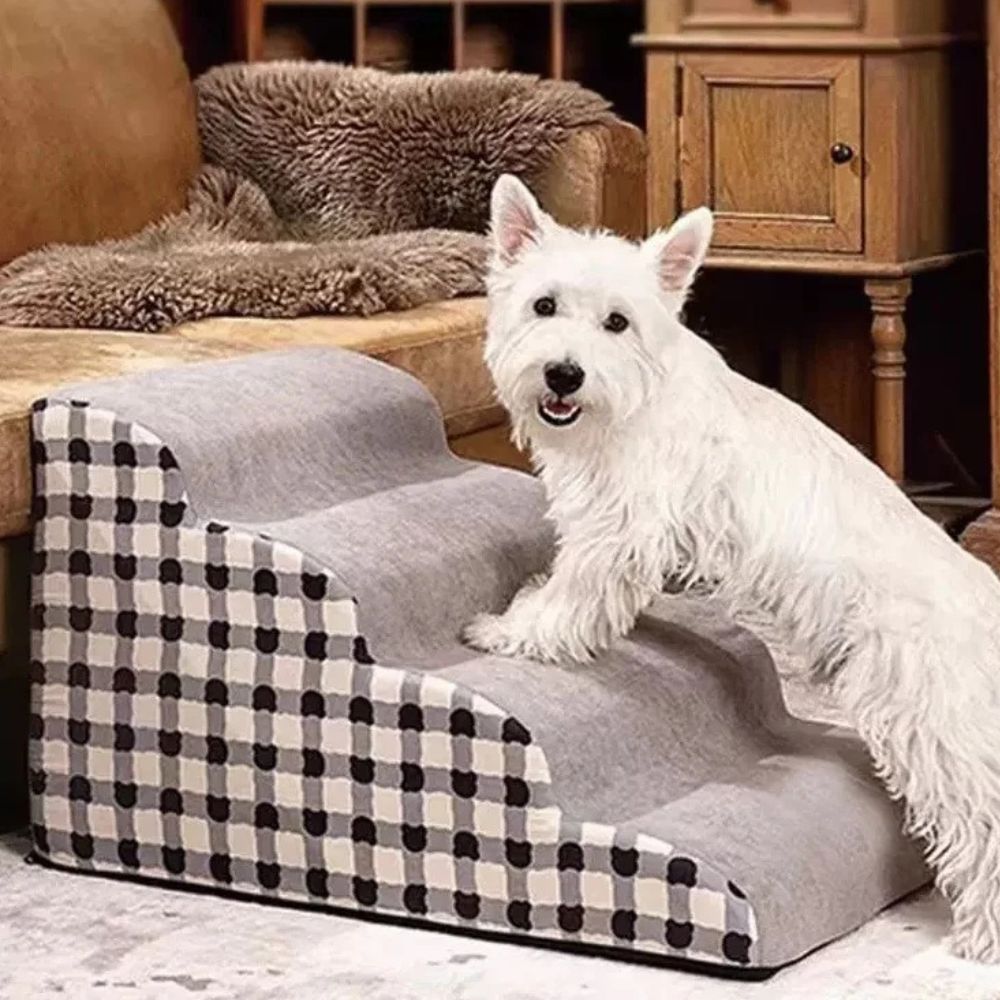 Annie’s Fashion Memory Foam Small Dog Stairs Steps for Bed or Sofa