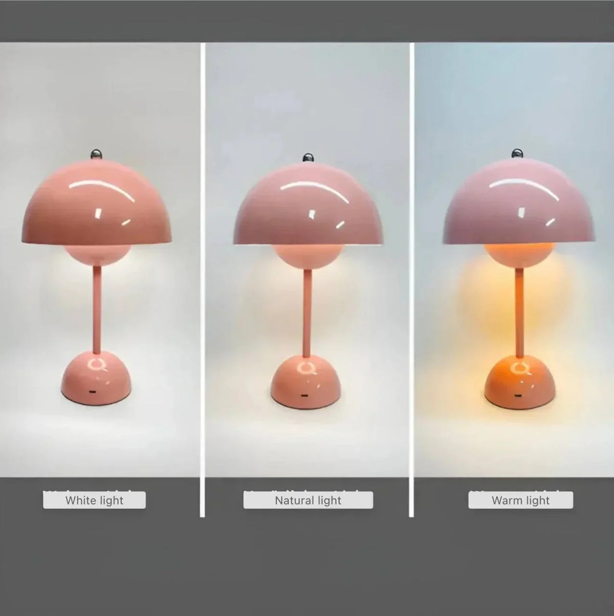 Bedside Table Lamp Dimmable Cable-Free Gold-Plated Base
