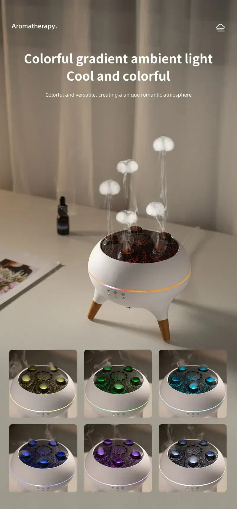 Smart Essential Oil Diffuser | Jellyfish Design With Remote Control