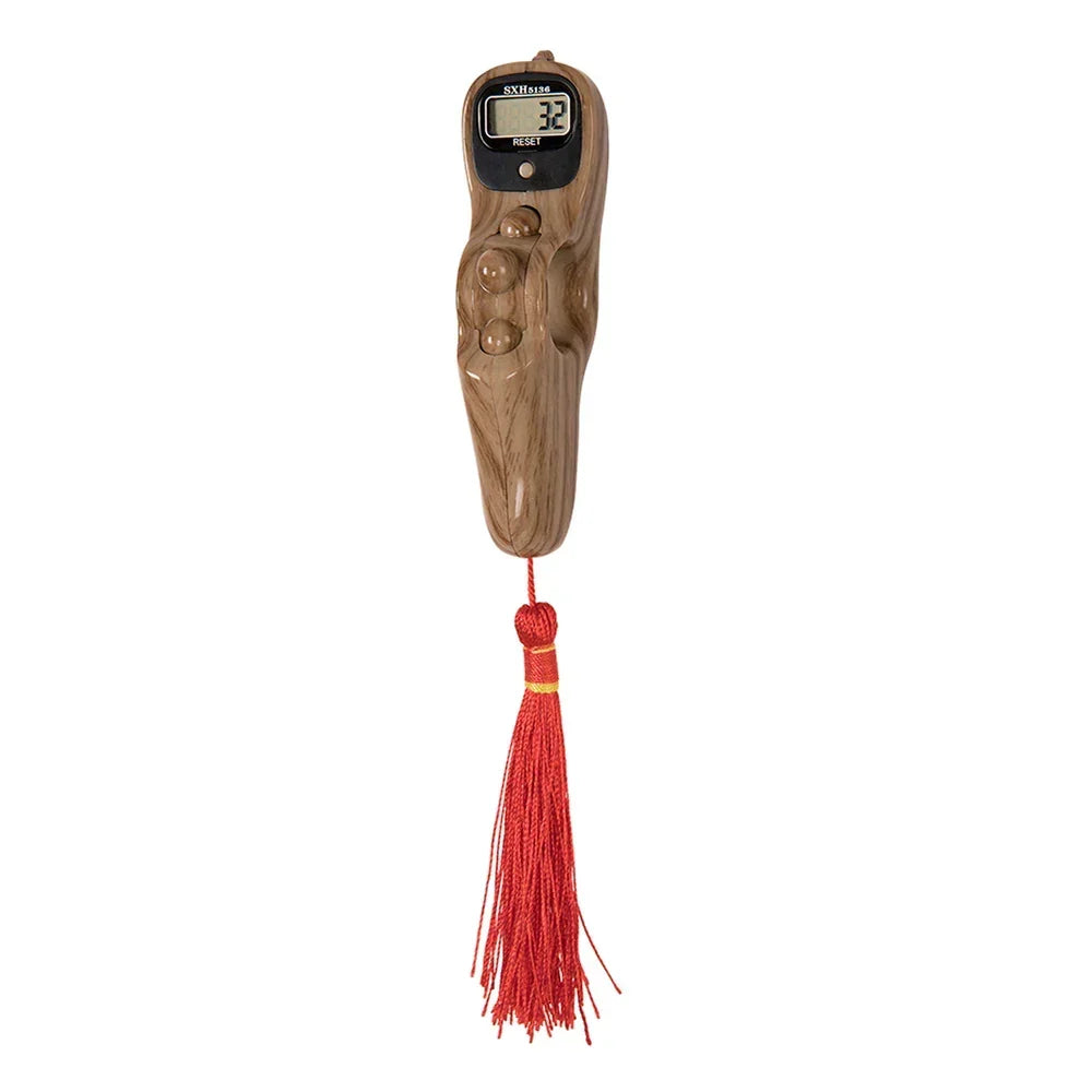 Digital Prayer Counter | Wood Grain Design with Tassel