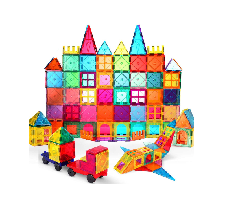 Annie’s Fashion Montessori Magnetic Building Blocks – 60-Piece STEM Toy Set for Kids – Educational Montessori Construction Tiles