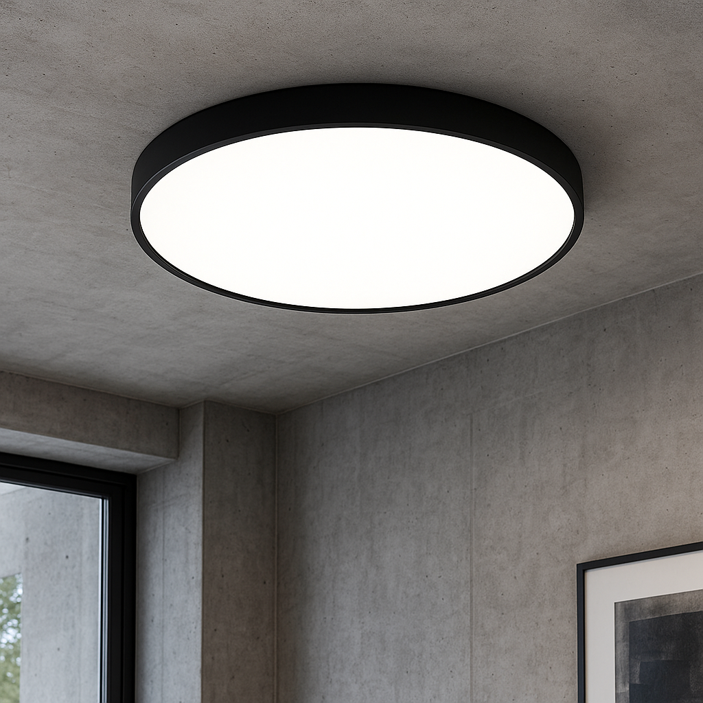 Modern Ceiling Light | Ultra-Thin Black LED Fixture