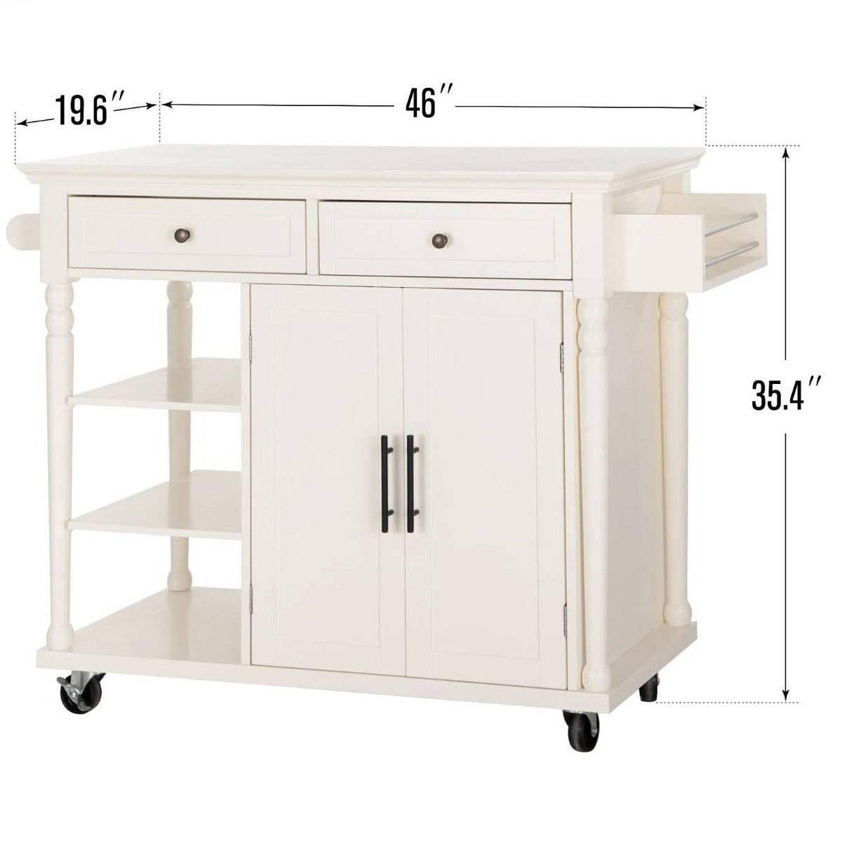 Annie’s Fashion Kitchen Island Kitchen Cart on Wheel with Storage