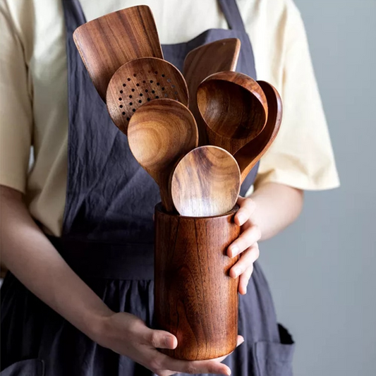 Teak Kitchen Utensil Set | Handcrafted Wood Collection