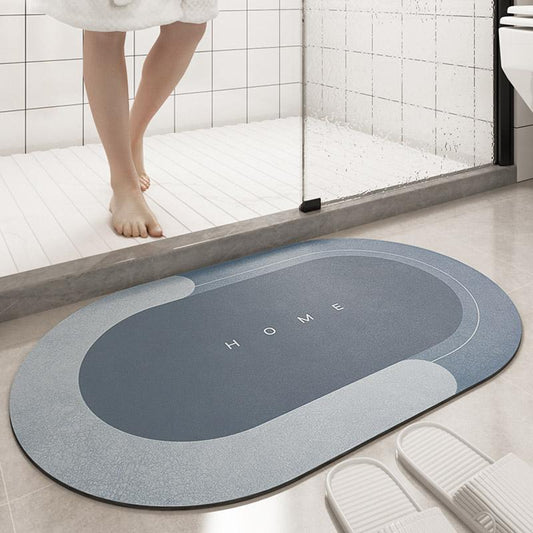 Annie’s Fashion Absorbent Bath Mat (Oval) - Waterproof & Non slip Rubber Shower Mat