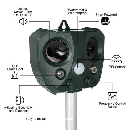 Annie’s Fashion Ultrasonic Bird + Pest Repeller Solar Powered - Long Range