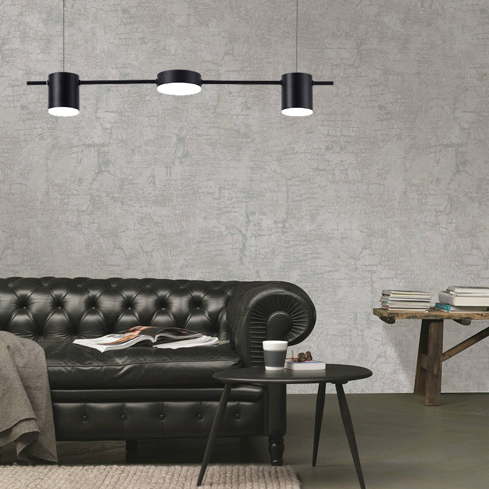 Modern Linear Pendant Light | Brass Drum Shade Design