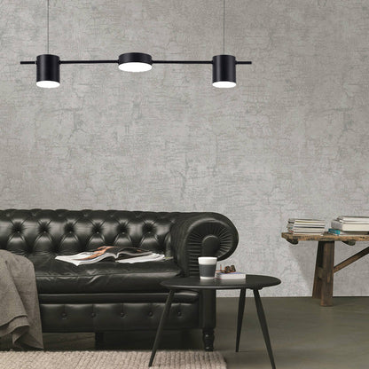 Modern Linear Pendant Light | Brass Drum Shade Design