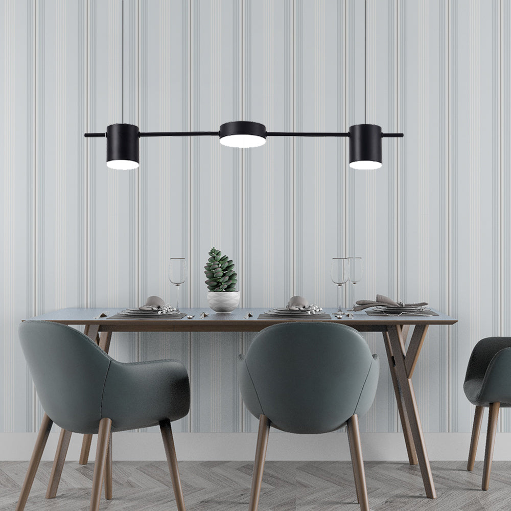 Modern Linear Pendant Light | Brass Drum Shade Design