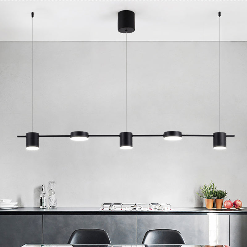Modern Linear Pendant Light | Brass Drum Shade Design