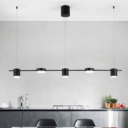 Modern Linear Pendant Light | Brass Drum Shade Design