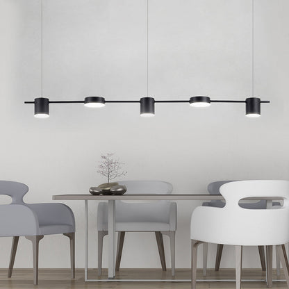 Modern Linear Pendant Light | Brass Drum Shade Design