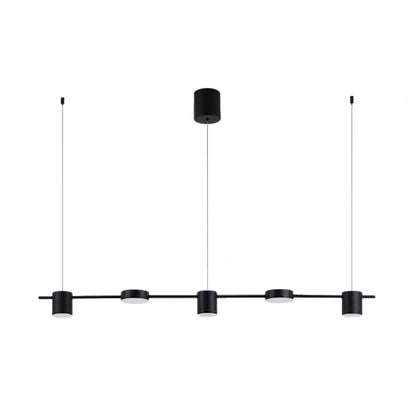 Modern Linear Pendant Light | Brass Drum Shade Design