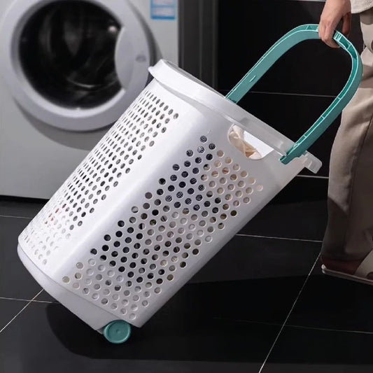 Annie’s Fashion Large Rolling Laundry Cart Hamper Washing Basket