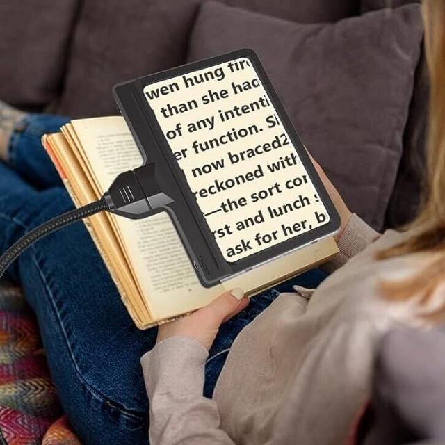 Annie’s Fashion 5X Magnifying Floor Lamp – Full-Page LED Light for Reading, Hobbies & Crafts
