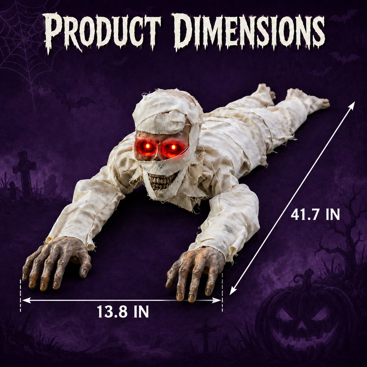 Annies-fashion – Glowing Red Eyes Crawling Horror Mummy