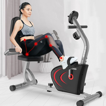 Annie’s Fashion Indoor Recumbent Exercise Bike – Electric Home Gym Fitness Stationary Cycle