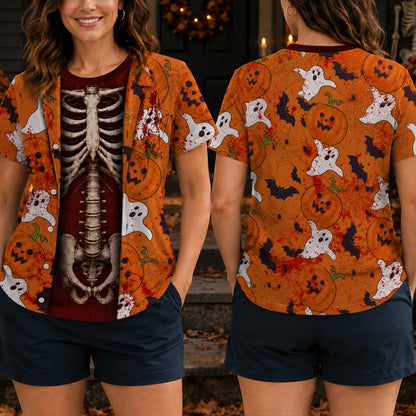 Annies-fashion – Premium Personalised Halloween Skeleton Tee