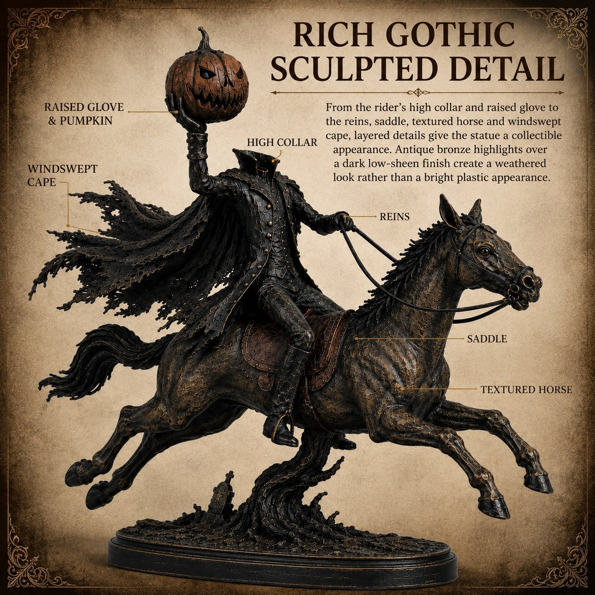 Annies-fashion – Headless Horseman Halloween Statue