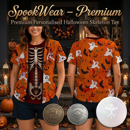 Annies-fashion – Premium Personalised Halloween Skeleton Tee