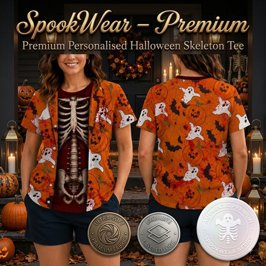 Annies-fashion – Premium Personalised Halloween Skeleton Tee