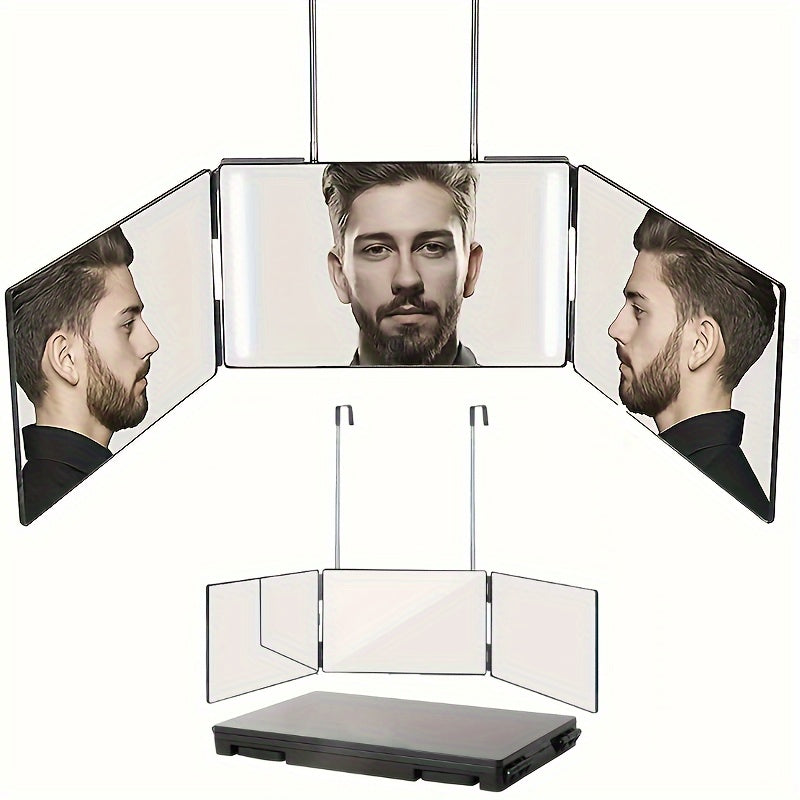 3-Panel Wall Mirror | Adjustable Height Rotating Design