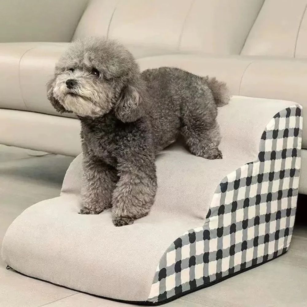 Annie’s Fashion Memory Foam Small Dog Stairs Steps for Bed or Sofa