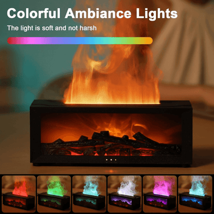 3D Fireplace Diffuser with 7 LED Colors