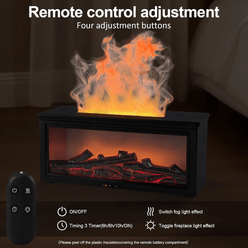 3D Fireplace Diffuser with 7 LED Colors