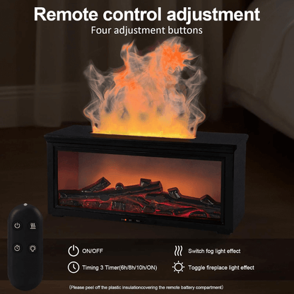 3D Fireplace Diffuser with 7 LED Colors