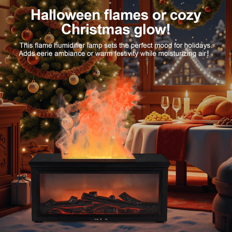 3D Fireplace Diffuser with 7 LED Colors