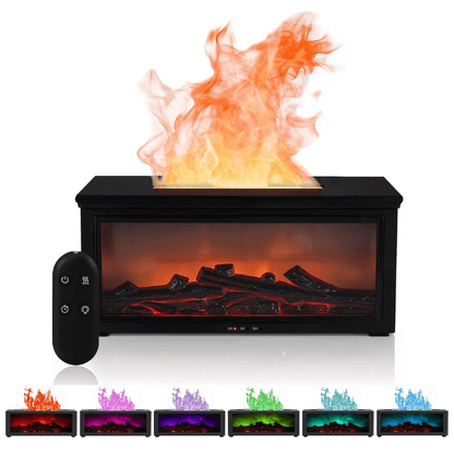 3D Fireplace Diffuser with 7 LED Colors