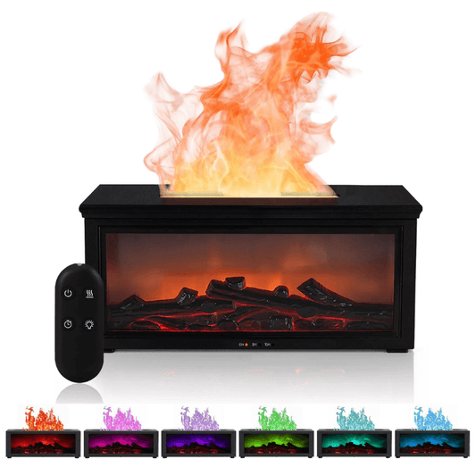 3D Fireplace Diffuser with 7 LED Colors