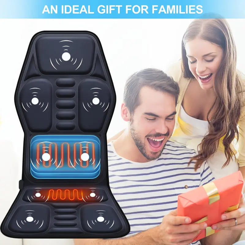 Annie’s Fashion Full Back Massager with Heat – Shiatsu Chair Pad, Deep-Kneading, Adjustable Intensity