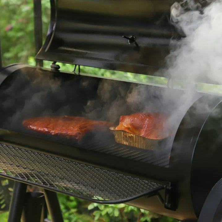 Annie’s Fashion Dual-BBQ Charcoal Grill with Offset Smoker Combo