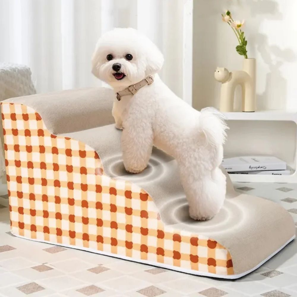 Annie’s Fashion Memory Foam Small Dog Stairs Steps for Bed or Sofa