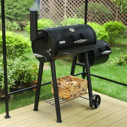 Annie’s Fashion Dual-BBQ Charcoal Grill with Offset Smoker Combo