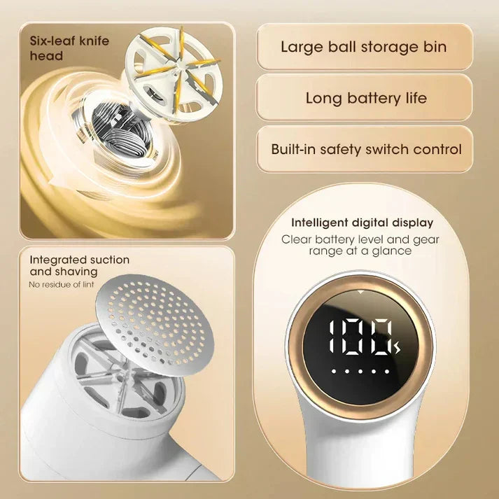 Annie’s Fashion Electric Fabric Lint Remover – Rechargeable Fuzz Shaver for Clothes & Furniture