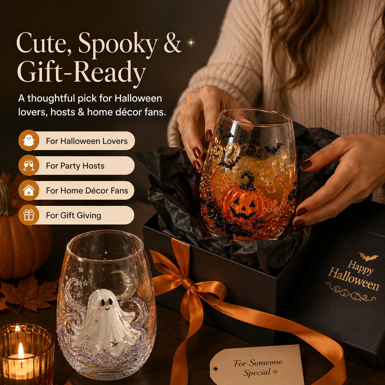 Annies-fashion – Artisan Halloween Drinking Glass