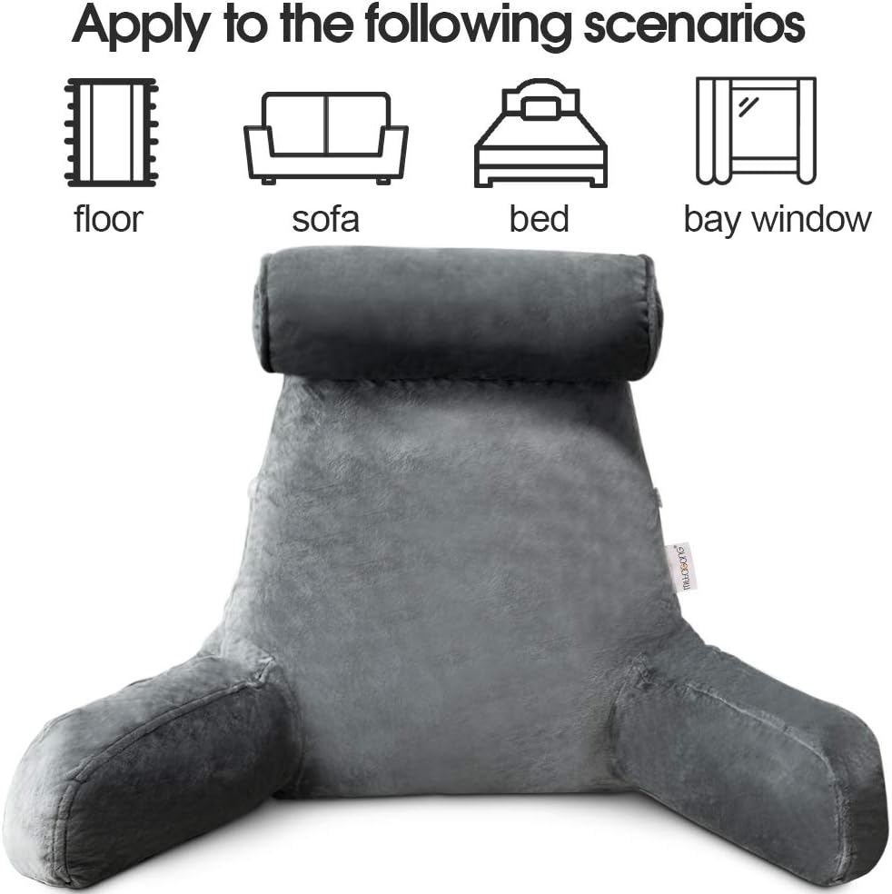 Annie Reading Pillow with Arms – Backrest Support Cushion for Bed & Couch - Image 3