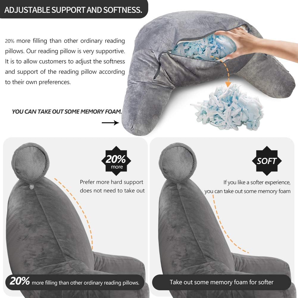Annie Reading Pillow with Arms – Backrest Support Cushion for Bed & Couch - Image 4