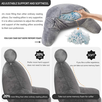 Annie Reading Pillow with Arms – Backrest Support Cushion for Bed & Couch - Image 4