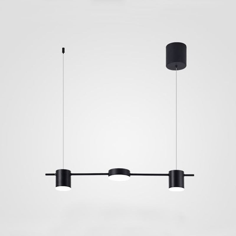 Modern Linear Pendant Light | Brass Drum Shade Design