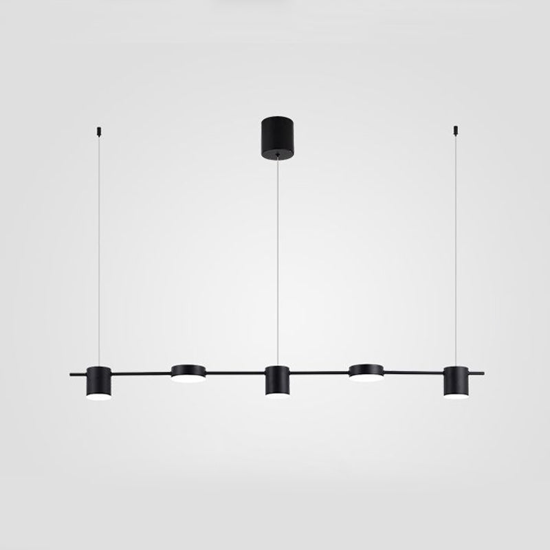 Modern Linear Pendant Light | Brass Drum Shade Design