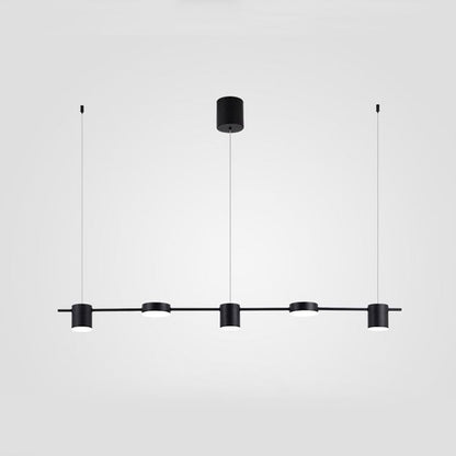 Modern Linear Pendant Light | Brass Drum Shade Design