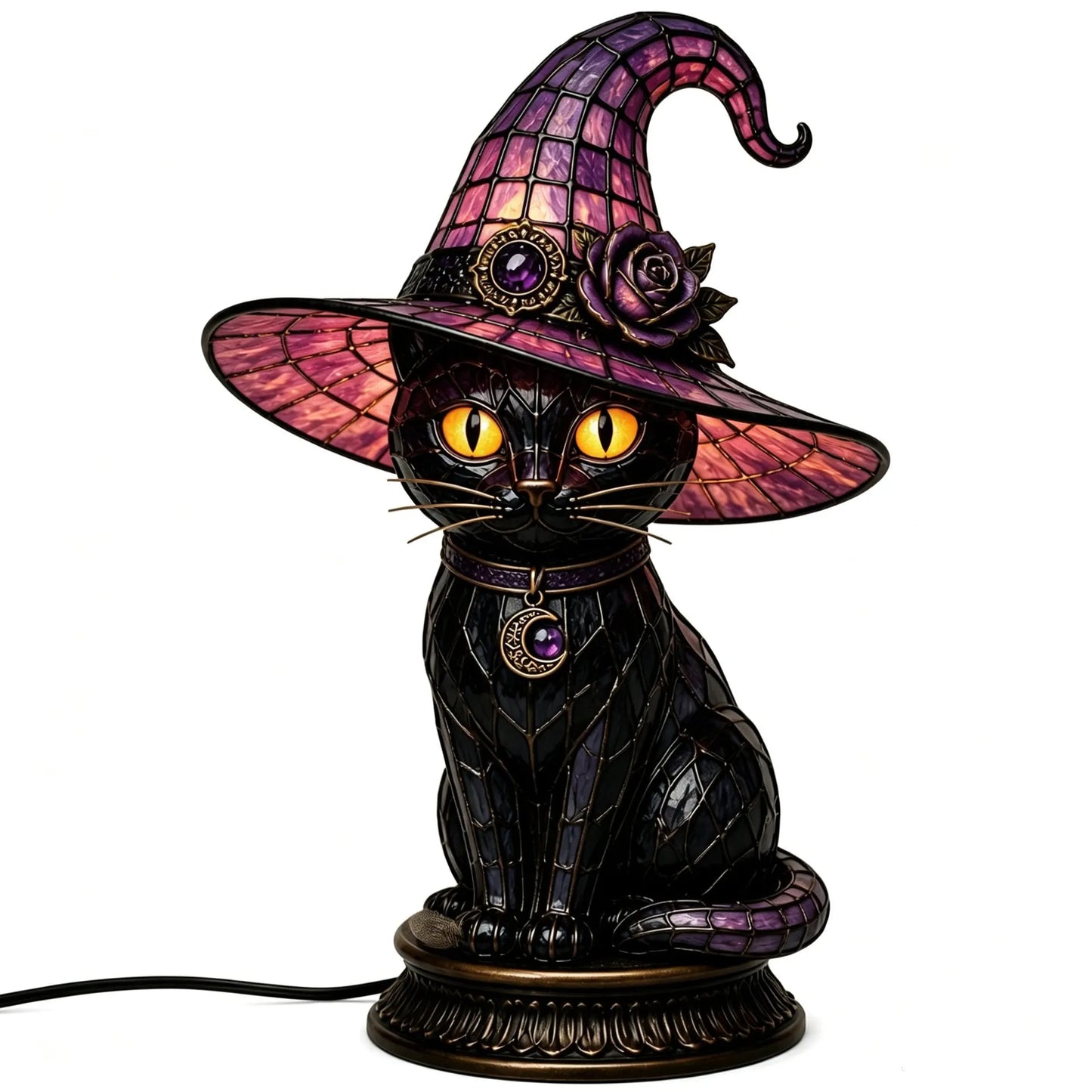 Annies-fashion – Vintage Tiffany Style Cat Night Lamp