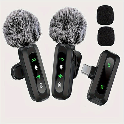 Wireless Lavalier Microphone | Dual USB-C Recording System