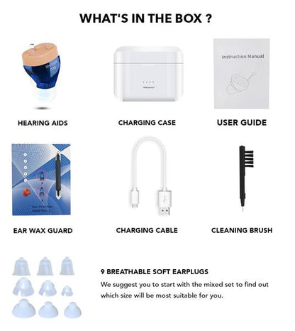 Annie’s Fashion Invisible CIC Hearing Aid – Rechargeable, Discreet, Small In-Canal for Seniors