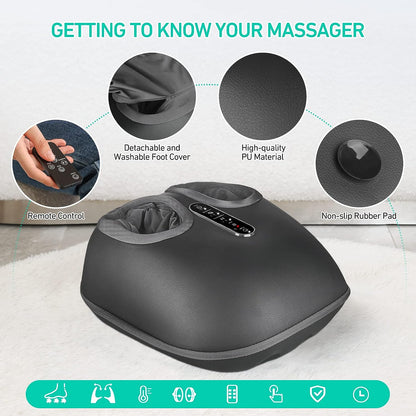 Annie Shiatsu Foot Massager with Heat – Kneading, Vibration & Air Compression for Deep Tissue Relief - Image 3