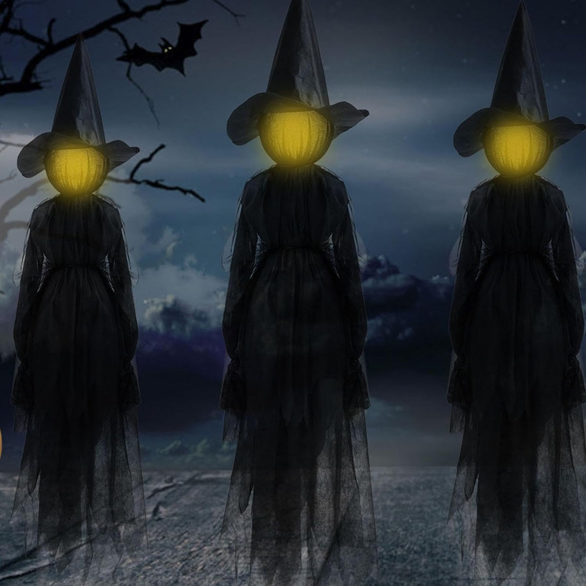 Annies-fashion – Lighted Halloween Witch Garden Stakes